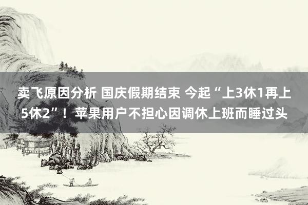 卖飞原因分析 国庆假期结束 今起“上3休1再上5休2”！苹果用户不担心因调休上班而睡过头